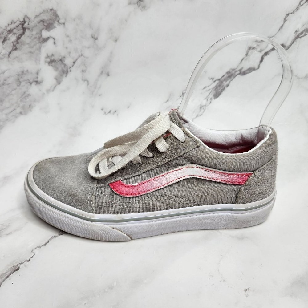 Vans Youth Pop Old Skool Shoes Sneakers Pink Grey Kids Girls Youth 2.5